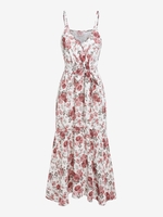 Cami Floral Belted Midi Dress S White