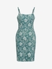 Cami Floral Jacquard Textured Mini Dres L Deep green