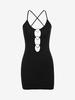 Cami Heart Rings Cut Out Bodycon Mini Dress L Black