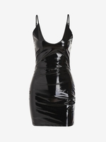 Cami Patent Leather Bodycon Dress S Black