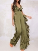 Cami Ruffle Wide Leg Jumpsuit S Green
