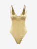 Cami Underwire Bustier Silky Bodysuit L Light coffee