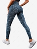 Camo Allover Print Wideband Waist Sports Yoga Leggings M Black