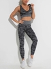Camo Criss Cross Surplice Sports Bra and High Waisted Scrunch Butt Leggings Outfit Black