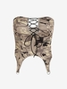 Camo Zippered Pockets Lace Up Corset-style Tube Top L Green