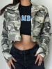 Camouflage Flap Detail Crop Jacket S Multi a