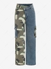 Camouflage Insert Cargo Straight Jeans L Blue