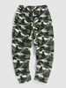 Camouflage Pattern Fuzzy Pants L Deep green