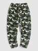 Camouflage Pattern Fuzzy Pants M Deep green