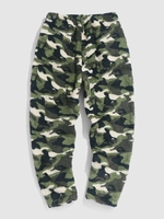 Camouflage Pattern Fuzzy Pants Xl Deep green