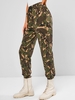 Camouflage Pocket Drawstring Pants S Deep green