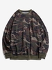 Camouflage Print Raglan Sleeve Sweatshirt 3xl Camouflage green