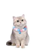Candy Color Bell Pendant Pet Cat Dog Fuzzy Ball Collar