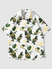 Cartoon Dinosaur Letter Print Summer Short Sleeve Shirt 2xl White