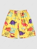 Cartoon Dinosaurs Coconut Tree Graphic Print Drawstring Casual Shorts Xxl Sun yellow