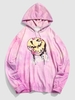 Cartoon Face Tie-dye Print Graphic Hoodie S