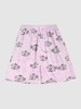 Cartoon Fish Printed Drawstring Beach Shorts S Light pink