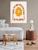Cartoon Flowers Pattern Linen Wall Hanging Small Tapestry