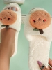 Cartoon Fruit Applique Open Toe Plush Slippers