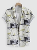 Casual Button Up Geometric Print Shirt Xxl Multi a