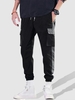 Casual Color Spliced Pocket Cargo Pants S Black
