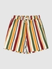 Casual Colorful Striped Drawstring Shorts Xxl Multi a