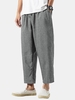 Casual Drawstring Ninth Pants Xl Dark gray