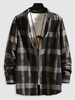 Casual Long Sleeve Plaid Shirt Xs Black