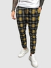 Casual Plaid Beam Feet Pants Xxl Yellow
