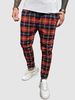 Casual Plaid Beam Feet Pants Xxxl Red