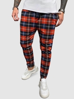 Casual Plaid Beam Feet Pants Xxxl Red