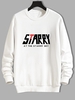 Casual Starry Graphic Crew Neck Sweatshirt 2xl White