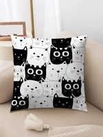 Cat Pattern Plush Pillowcase