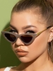 Catty Eye Metal Temple Sunglasses