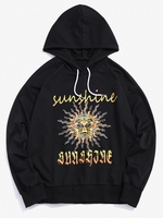 Celestial Sun Sunshine Graphic Drop Shoulder Hoodie 2xl Black