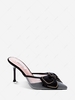Chain Bow Decor Mesh Stiletto Heeled Mules