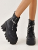 Chain Decor Platform Combat Boots