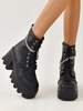 Chain Decor Platform Combat Boots
