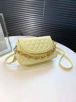 Chain Decor Quilted Crossbody Bag