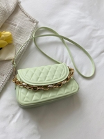 Chain Decor Quilted Crossbody Bag