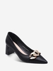 Chain Decor Solid Color Pointed Toe Pumps