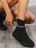 Chain Faux Pearls Detail Lace Up Socks Style High Top Sneakers