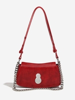 Chain Metal Decor Shoulder Bag