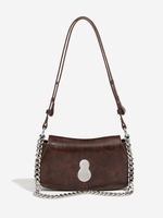 Chain Metal Decor Shoulder Bag