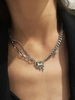 Chain Spliced Rectangle Rhinestone Pendant Necklace
