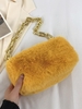 Chain Strap Fluffy Faux Fur Shoulder Bag