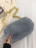 Chain Strap Fluffy Faux Fur Shoulder Bag