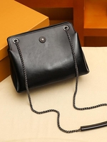 Chain Strap Metal Decor Shoulder Crossbody Bag