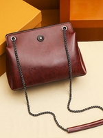 Chain Strap Metal Decor Shoulder Crossbody Bag