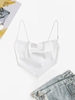 Chain Straps Satin Napkin Cami Top L White